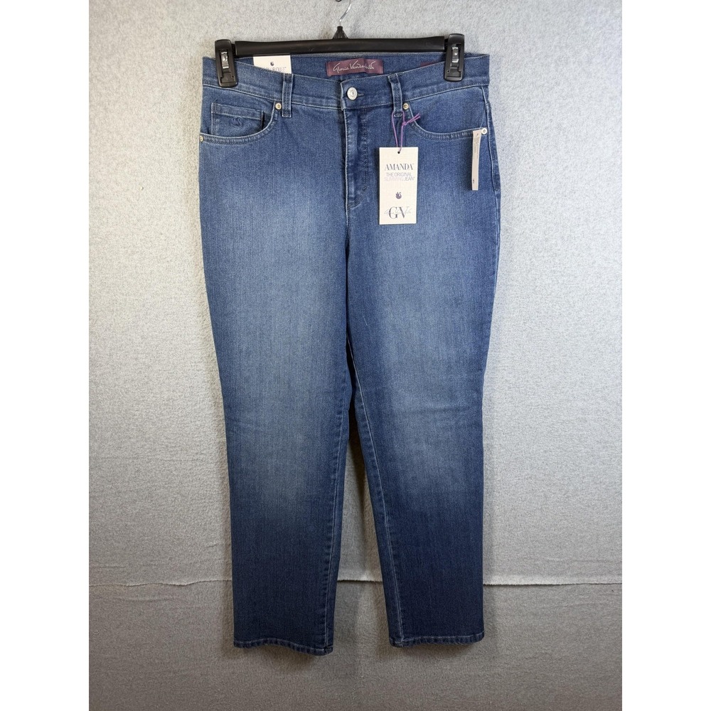 Gloria Vanderbilt Amanda‎ Jeans Womens 10 Short Blue Tapered Slimming Stretch
